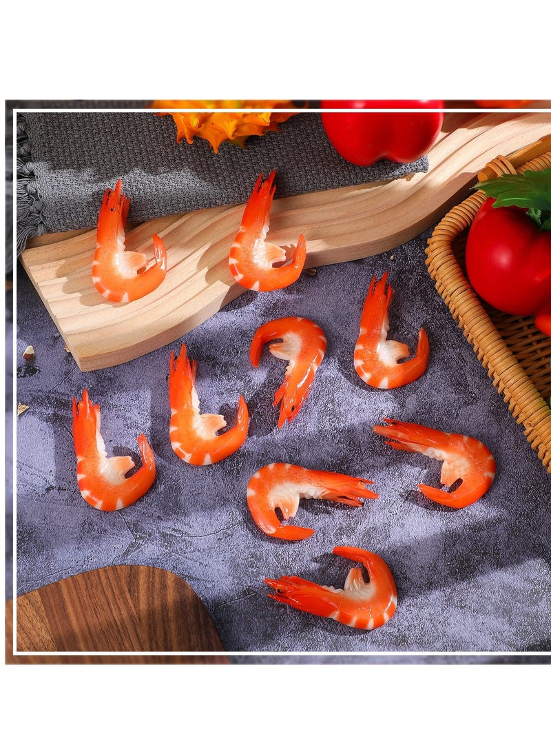 Excefore 10 Pack Artificial Shrimps Model, Red Simulated Fake Shrimps Model, Suitable for Home Kitchen Party Props Decoration  - Image 5