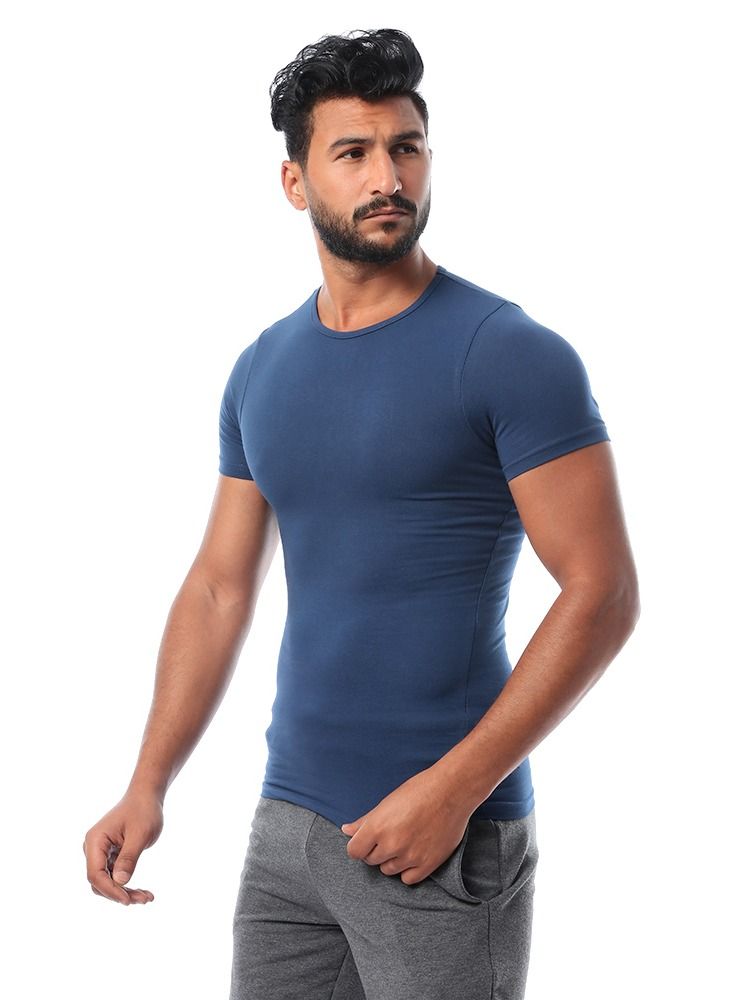 DICE Round Neck Undershirt - Navy - Image 2