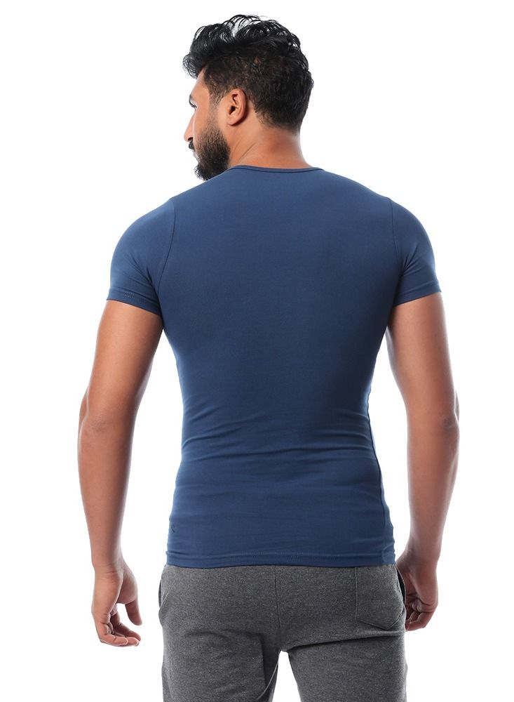 DICE Round Neck Undershirt - Navy - Image 4