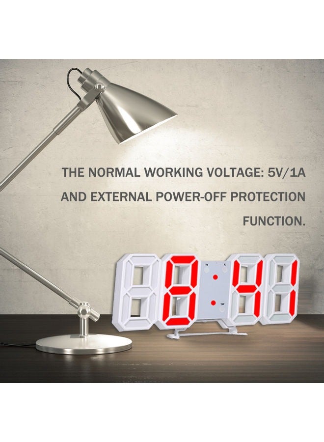 إسكدنيا 3D Digital Alarm Clock for Bedrooms, LED Display Digital Wall Clock with 12/24 Hour Date Temperature Display Dimmable Time Memory, Creative Digital Clock for Bedroom Kitchen Office - Image 2