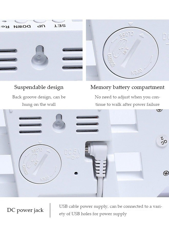 إسكدنيا 3D Digital Alarm Clock for Bedrooms, LED Display Digital Wall Clock with 12/24 Hour Date Temperature Display Dimmable Time Memory, Creative Digital Clock for Bedroom Kitchen Office - Image 5