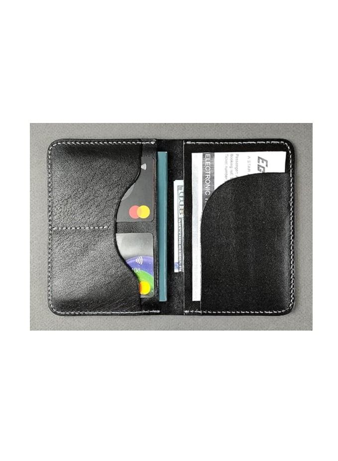 موتيفيا محفظة جواز سفر من جلد طبيعي مقاس 15×4 سم مزودة بفتحات لحفظ الكروت الذكية وتذكرة طيران من موتيفيا عصري، للكبار من الجنسين - Image 2