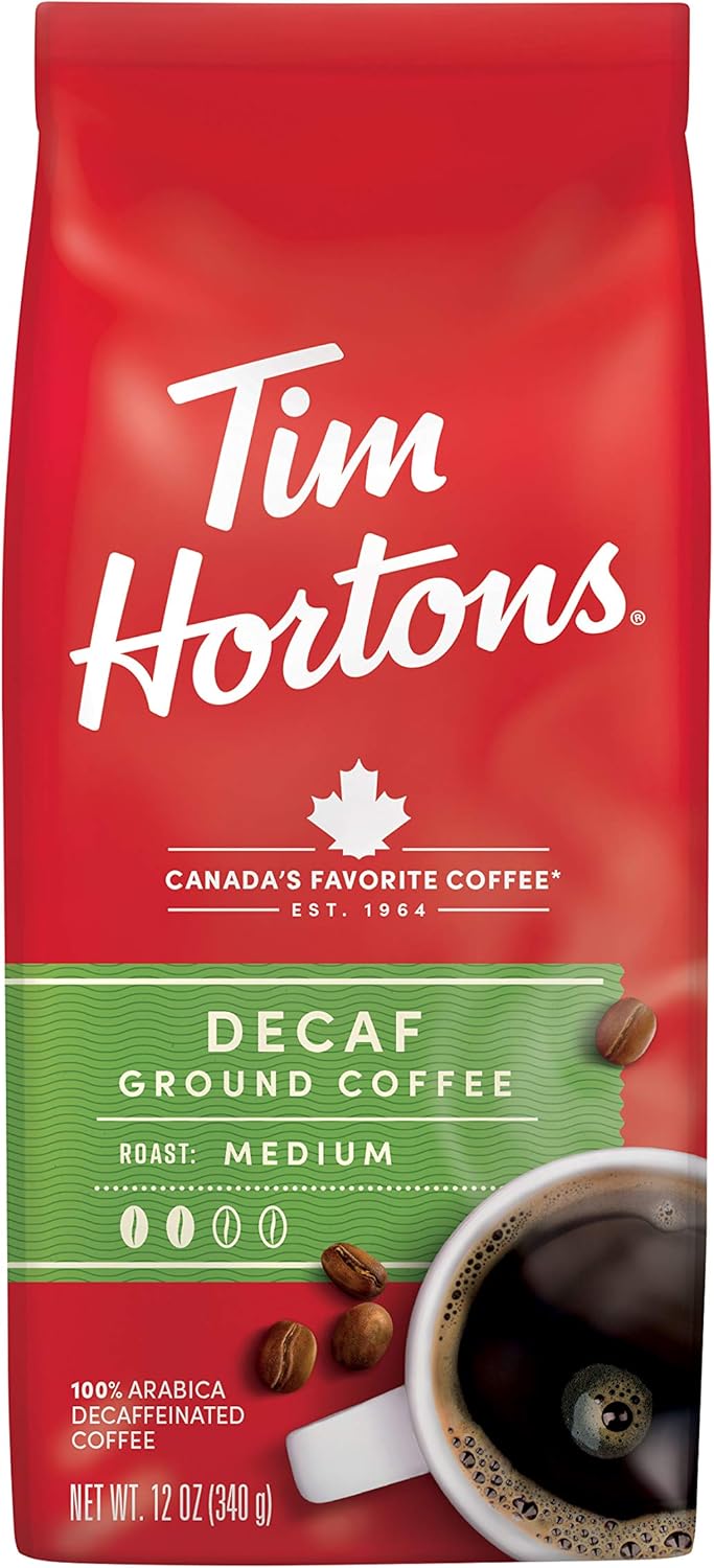 Tim Hortons Decaffeinated Ground Coffee - 12 Ounce - Image 1