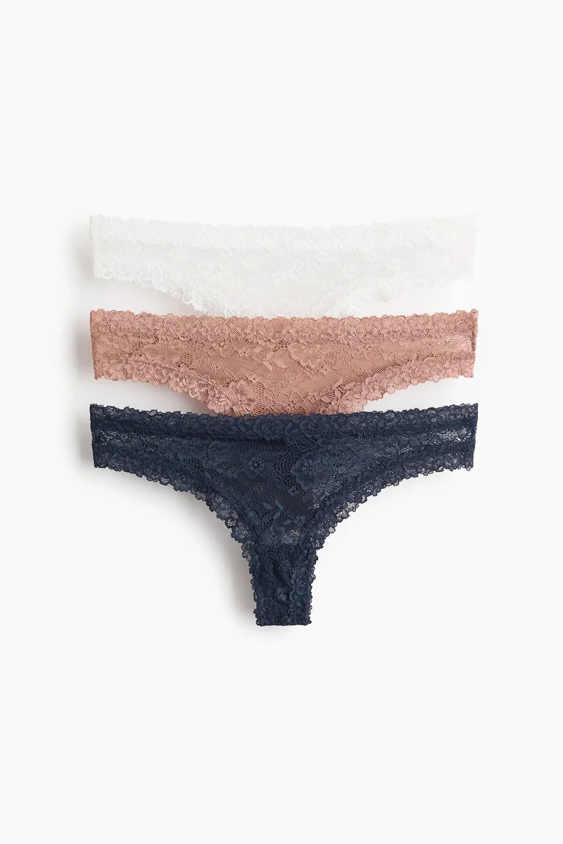 H&M 3-pack lace Brazilian briefs