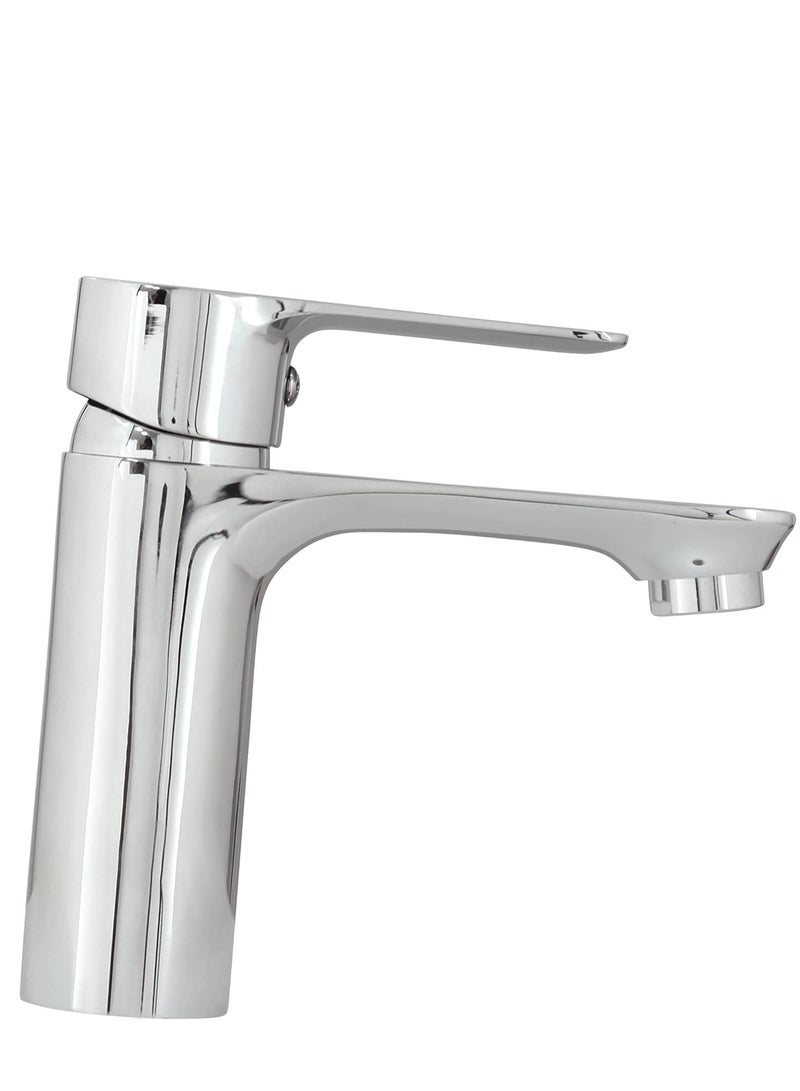 REEF Wash Basin Tap POPPY Silver with Chrome Finish – Water Tap for Bathroom Metal Sink Faucet – Sophisticated Design with Easy Intuitive Operation - Image 2