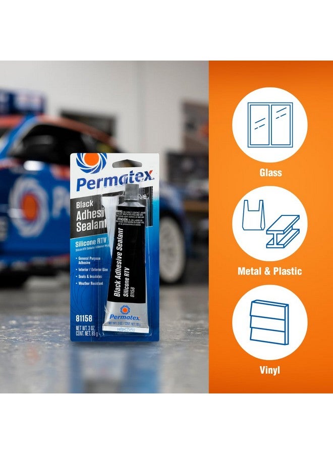 Permatex 81158 Black Silicone Adhesive Sealant, 3 oz. Tube, Pack of 1 - Image 4