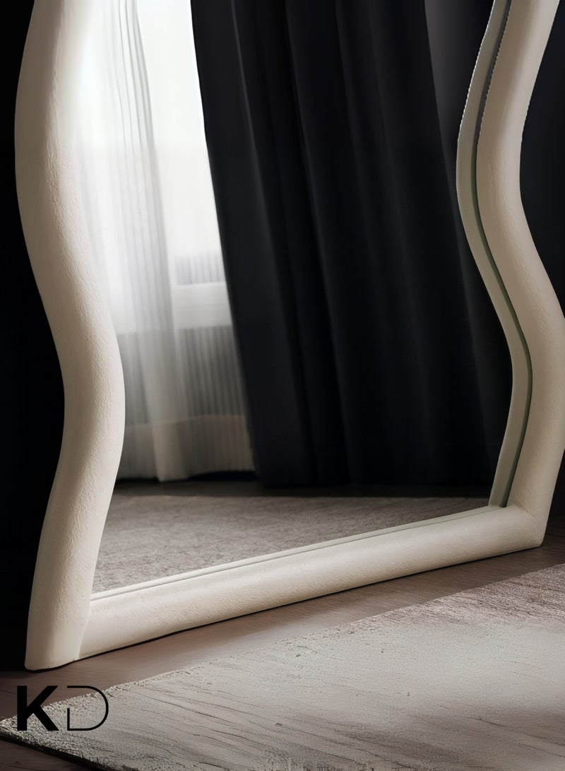 KustomDeco Wavy Full-Length Floor Cloudy Mirror | Modern Irregular Shaped Standing Mirror for Bedroom, Living Room & Dressing Area | Decorative Statement Piece For UAE - Image 2