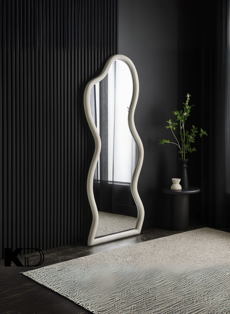 KustomDeco Wavy Full-Length Floor Cloudy Mirror | Modern Irregular Shaped Standing Mirror for Bedroom, Living Room & Dressing Area | Decorative Statement Piece For UAE - Image 1