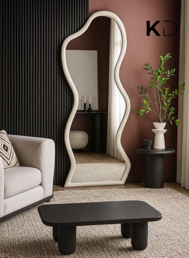 KustomDeco Wavy Full-Length Floor Cloudy Mirror | Modern Irregular Shaped Standing Mirror for Bedroom, Living Room & Dressing Area | Decorative Statement Piece For UAE - Image 3