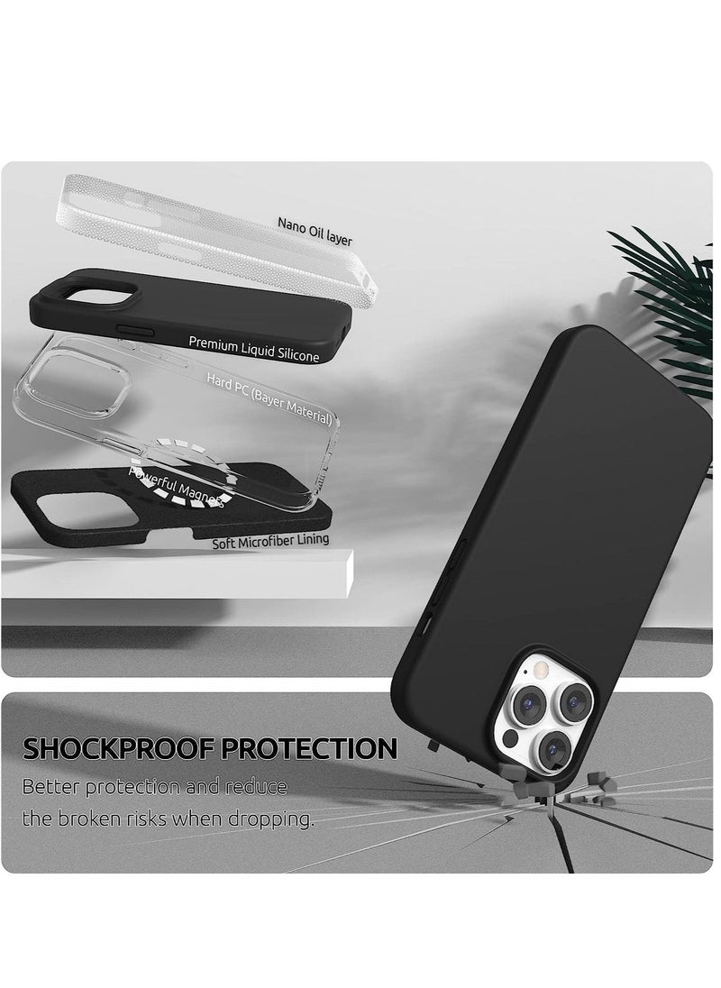 Raxoom Magnetic Case Designed for iPhone 14 Pro Max Case 6.7 inch (2022), Compatible with MagSafe, Liquid Silicone Phone Case for iPhone 14 Pro Max, Black - Image 4