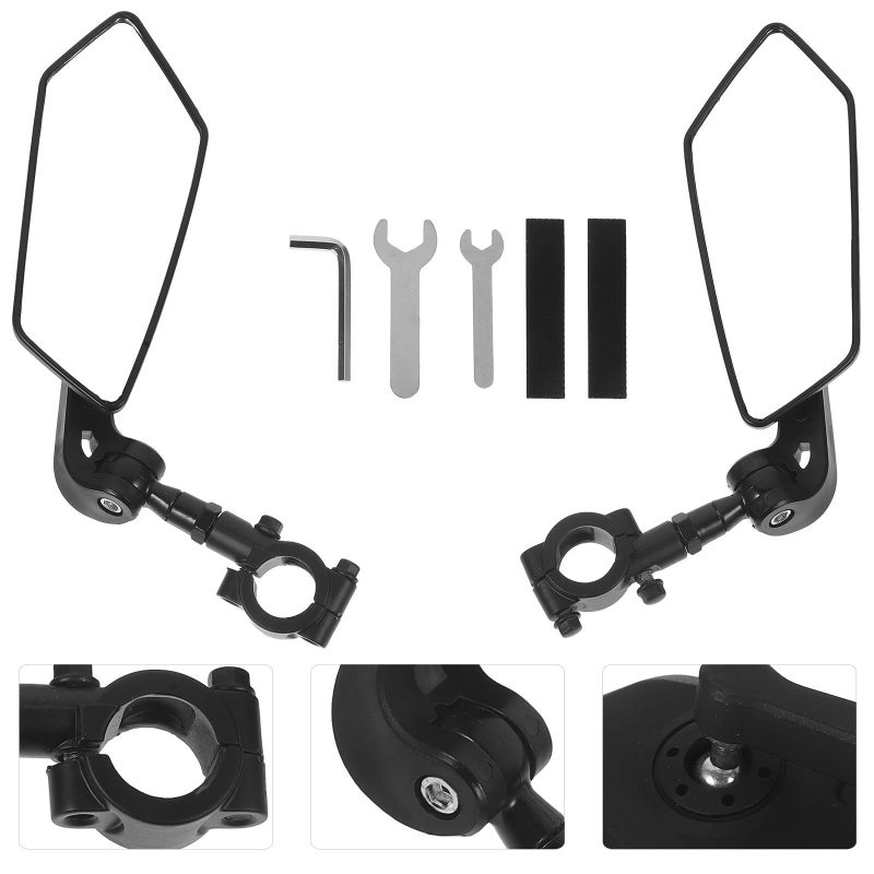 Adjustable Bicycle Rearview Side Mirrors 2 Pcs Set for Electric Bike Handlebars Safety - Image 5