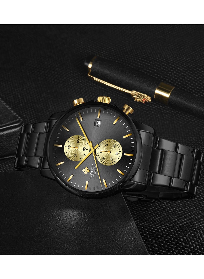 WWOOR Watches for Men Watch Quartz Luxury Stainless Steel Water Resistant Chronograph Watch - Image 4