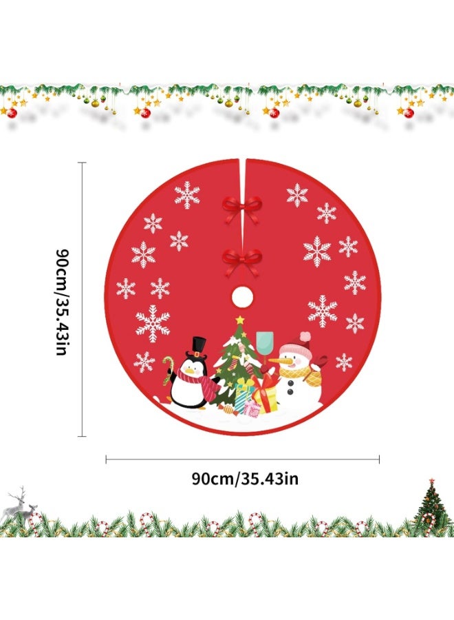 مايل ميلو تنورة شجرة الكريسماس بقطر 90 سم، سجادة شجرة مصنوعة يدويًا لتزيين قاعدة شجرة الكريسماس، مريلة لتزيين شجرة الكريسماس وزينة المنزل (النمط 1) - Image 2