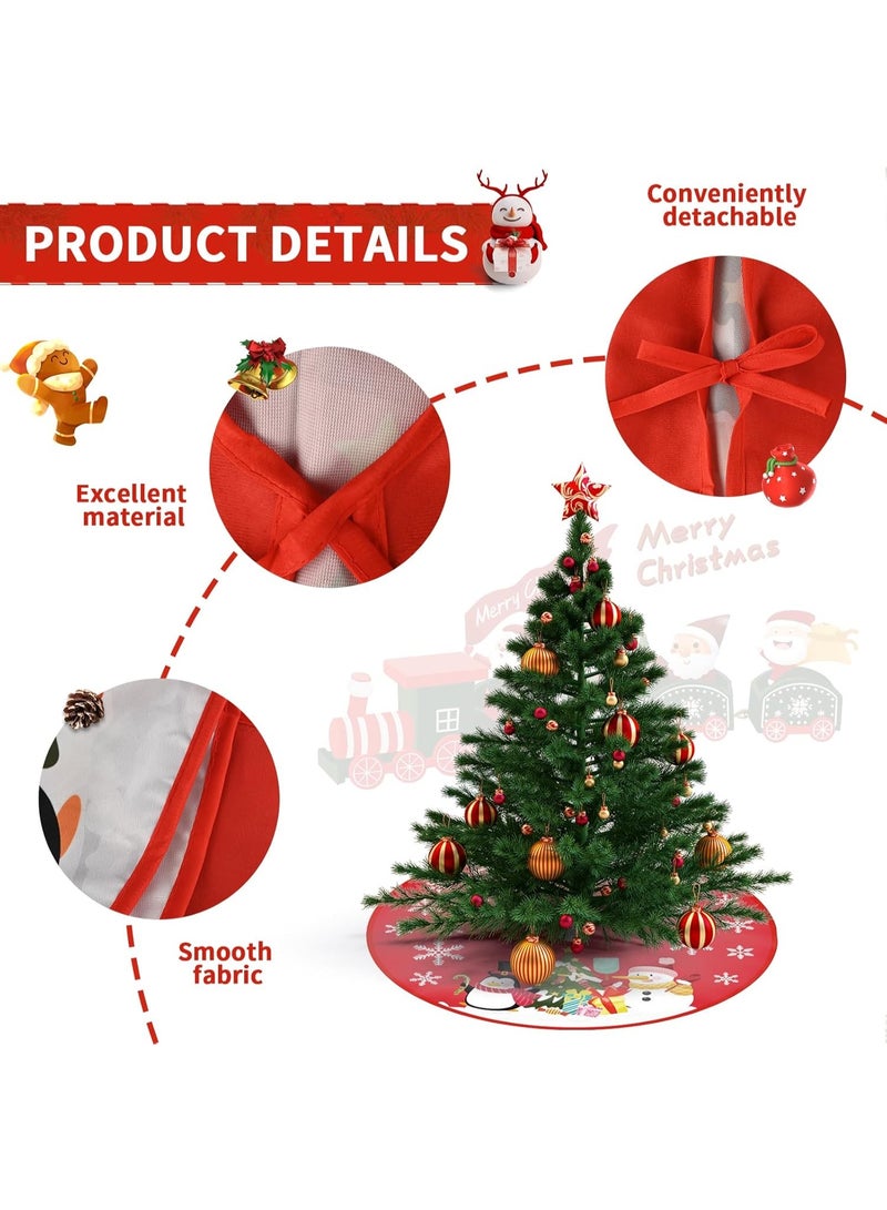 مايل ميلو تنورة شجرة الكريسماس بقطر 90 سم، سجادة شجرة مصنوعة يدويًا لتزيين قاعدة شجرة الكريسماس، مريلة لتزيين شجرة الكريسماس وزينة المنزل (النمط 1) - Image 3