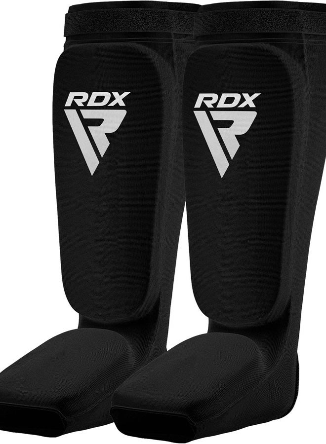 Rdx Shin Guards Kickboxing Muay Thai, SATRA Approved, MMA Leg Instep Protection Pads, Sparring Training Martial Arts Boxing, Elasticated Padded Protector, Karate BJJ Taekwondo Gear, Men Women - Image 2