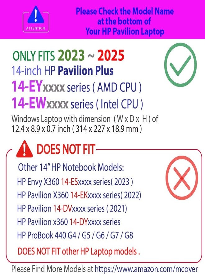 mCover Only Compatible with HP Pavilion Plus 14-EY0000 14-EW0000 Series Windows Laptop (Not for other HP Models) Black - Image 3