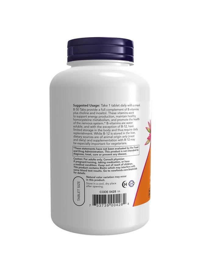 now Supplements Vitamin B50 Mg Energy Production* Nervous System Health* 250 Tablets - Image 4