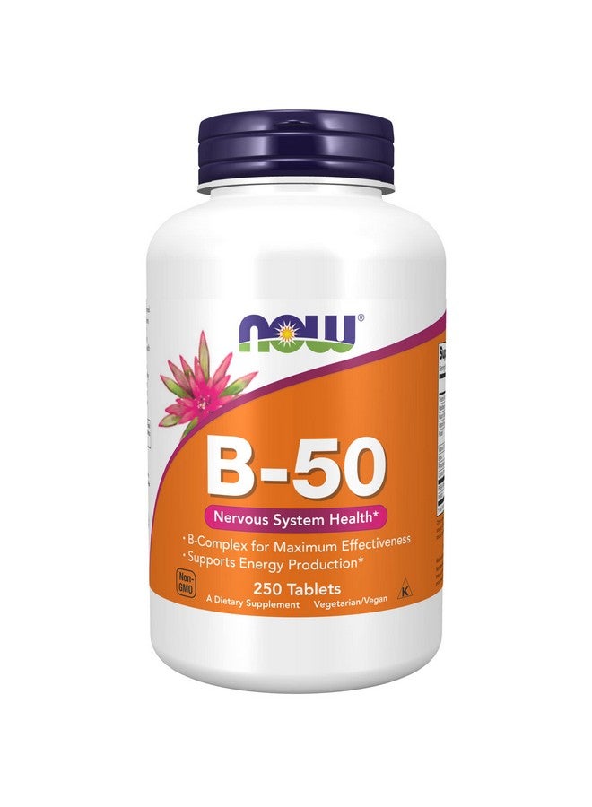 now Supplements Vitamin B50 Mg Energy Production* Nervous System Health* 250 Tablets - Image 2