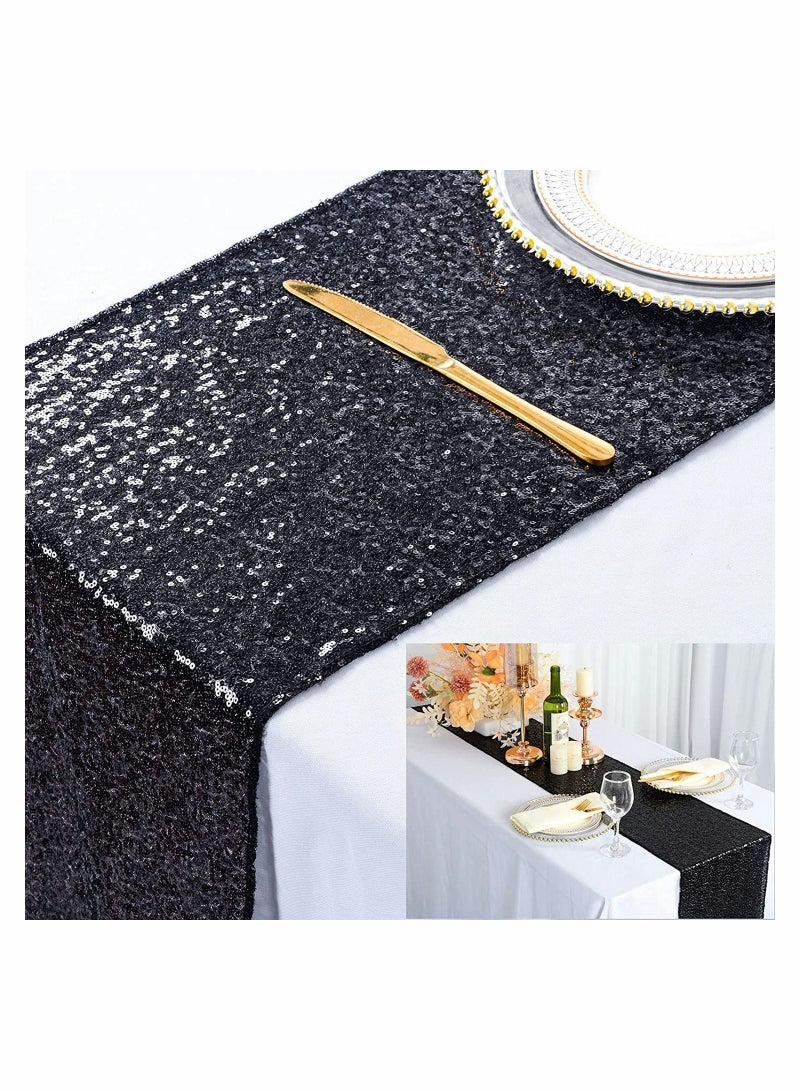 واي آند دي Sequin Table Runner Glitter Fabric Linens Decorations for Holiday Wedding Birthday Outdoor Party Decor 12x72 inch - Image 1