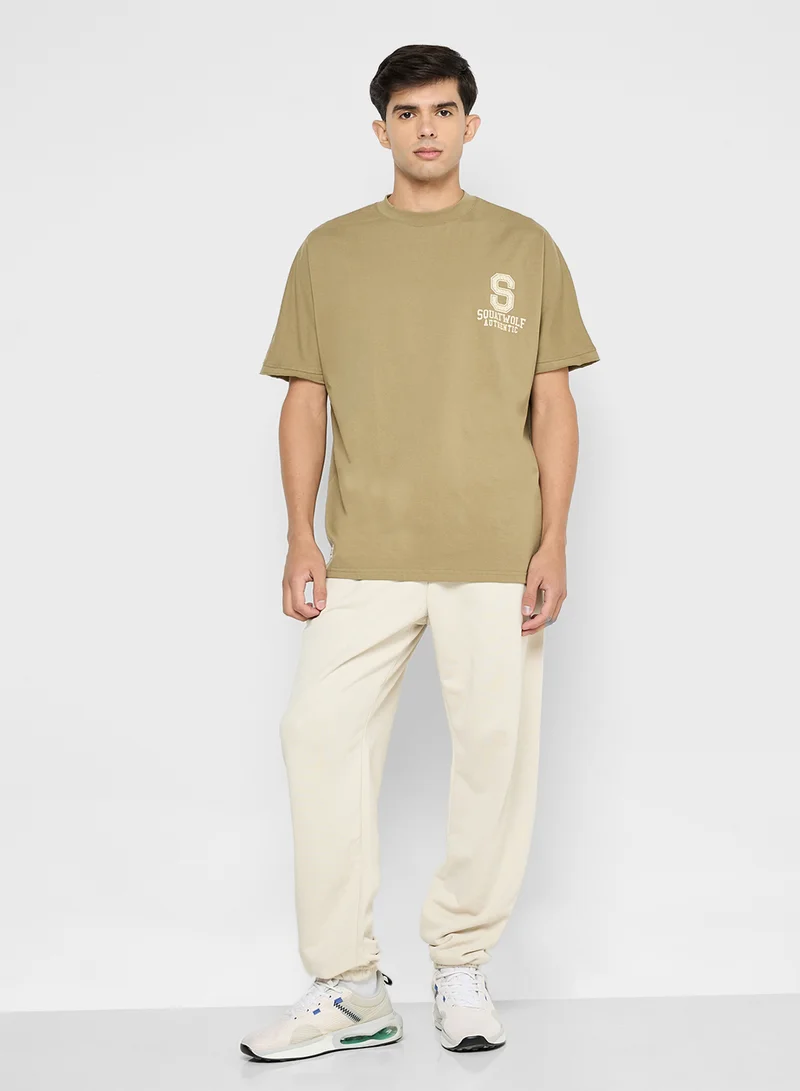 SQUATWOLF Golden Era Oversized Distressed Multi Logo Tee