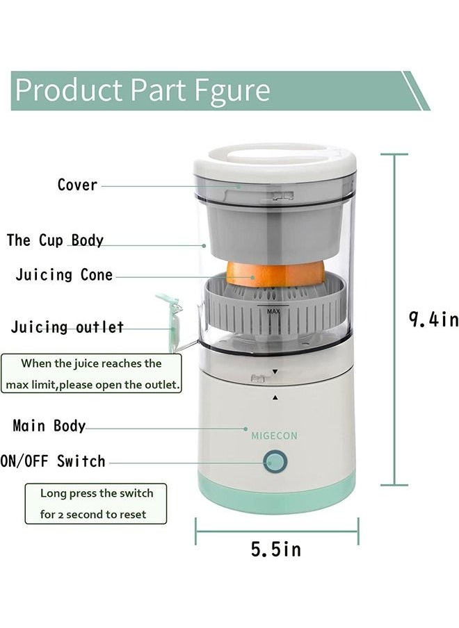 Arabest Electric Citrus Juicer, Hands-Free Portable USB Charging Powerful Electric Juicer Cordless Fruit Juicer, Multi functional 1-Button Easy Press Lemon Orange Squeezer Machine for Kitchen  - Image 5