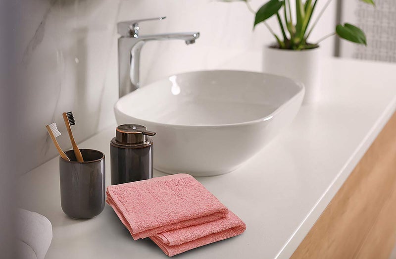 Softolle 100% Cotton Washcloths 24 Pack (12x12 Inches) Soft, Highly Absorbent Washcloth, Face Towels, Wash Cloths for Face, Ring Spun, Bulk Pack (Pink) - Image 3