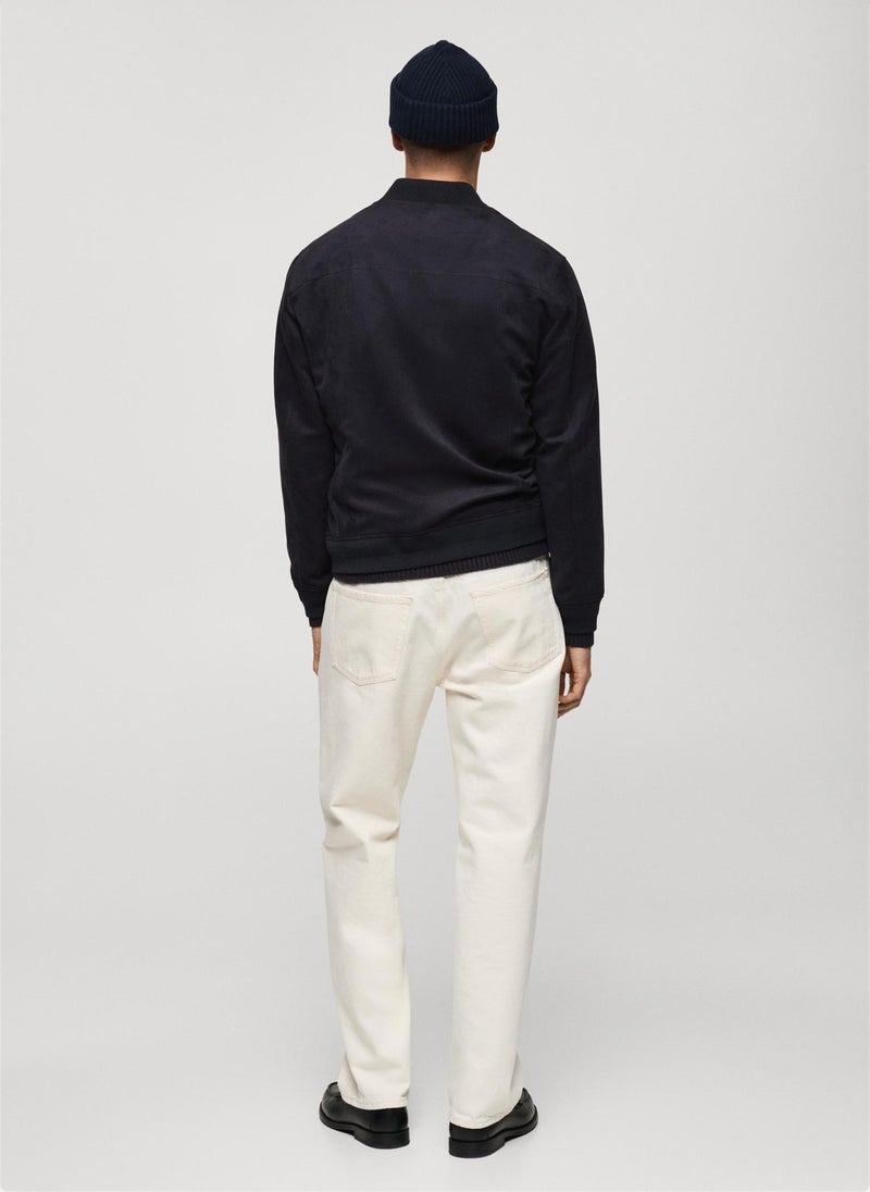 Mango Man Suede-Effect Bomber Jacket  - Image 2