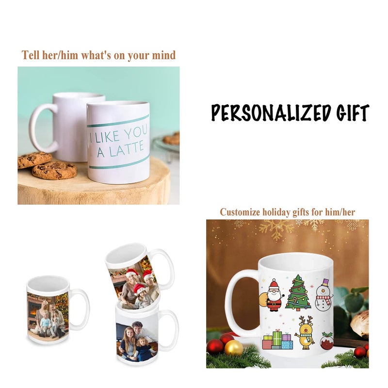 Holywarm Sublimation Mugs White Coffee Mugs 11oz Sublimation Coffee Mugs AAA Coating Ceramic Mugs with Large Handle Sublimation Blanks White Mugs Coffee Mug Set with Gift BoxesSet of 6 - Image 5