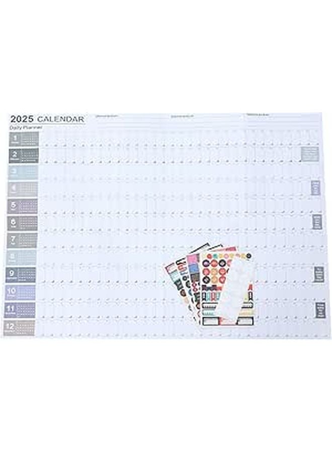Yearly Wall Hanging Calendar Creative Planner with Daily Schedule Minimalist Design for Home Office School - Image 1