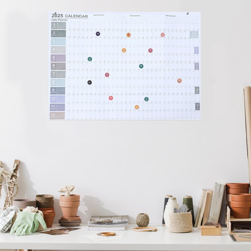Yearly Wall Hanging Calendar Creative Planner with Daily Schedule Minimalist Design for Home Office School - Image 3