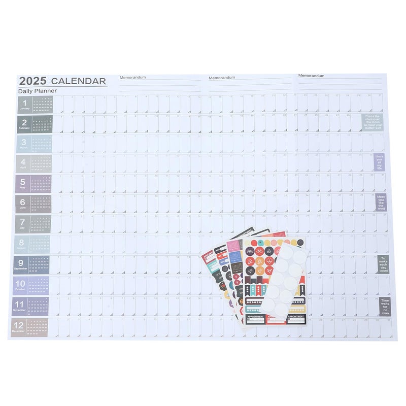 Yearly Wall Hanging Calendar Creative Planner with Daily Schedule Minimalist Design for Home Office School - Image 2