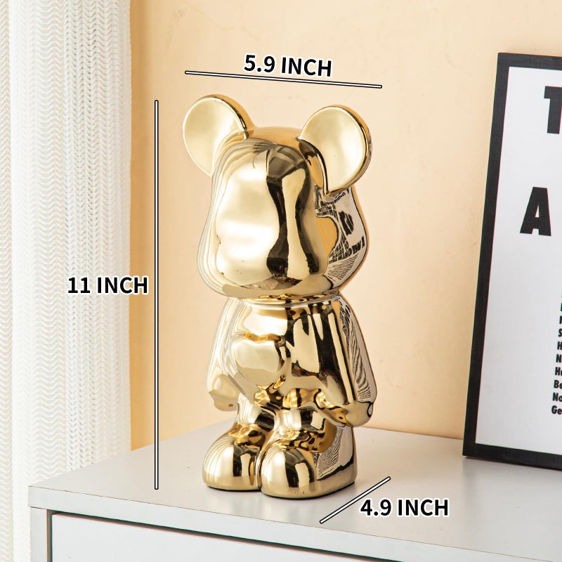 Yundu Ceramic Piggy Bank for Kids and Adults - Coin Bank for Girls and Boys - Gold Love Bear Decoration - Modern DÃ©cor, Hypebeast Room DÃ©cor - Gifts for Birthdays - Image 2