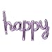 YPSelected Happy Birthday Balloons 16 Inch Hanging 3D Birthday Banner Silver Foil Cursive Script for Kids and Adults Birthday Party Decorations Supplies Purple - Image 4