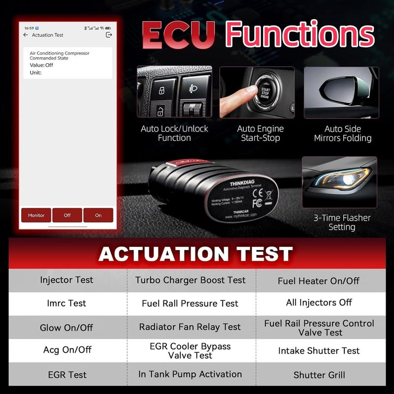 THINKCAR Thinkdiag OBD2 Scanner Bluetooth Full System Bidirectional Diagnostic Scan Tool OE Level Code Reader with ECU Function 15+ Reset Service FCA AutoAuth All Software 1 Year Update Fits for iOS & Android - Image 5