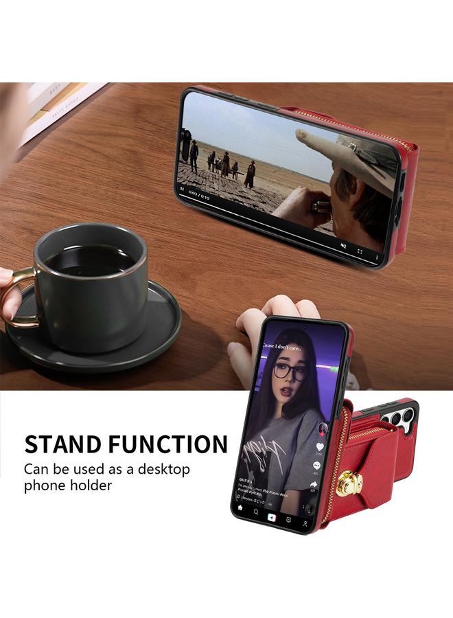 S-TOP Case For Samsung Galaxy S21+ 5G Zipper Hardware Card Wallet Phone Case - Image 4