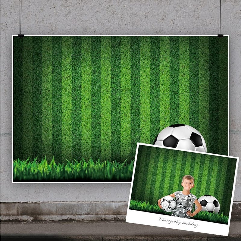 Yeele خلفية ملعب كرة القدم 10x8 قدم من ييل مع عشب أخضر لتصوير الأطفال وديكورات حفلات عيد الميلاد - Image 2