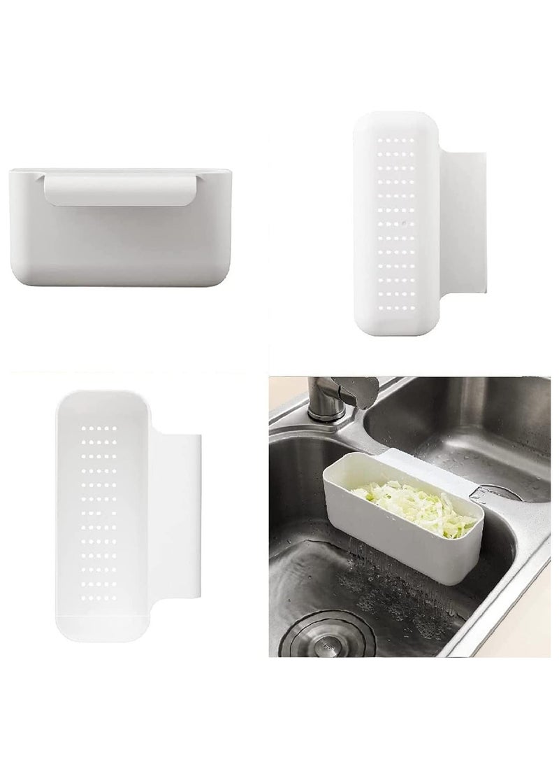 Festive Gallery Sink Drain Strainer Basket, Multifunction Kitchen Food Waste Leftovers Food Catcher Garbage Corner Sink Strainer, Multifunctional Drain Shelf for Food Catcher (WHITE)  - Image 2