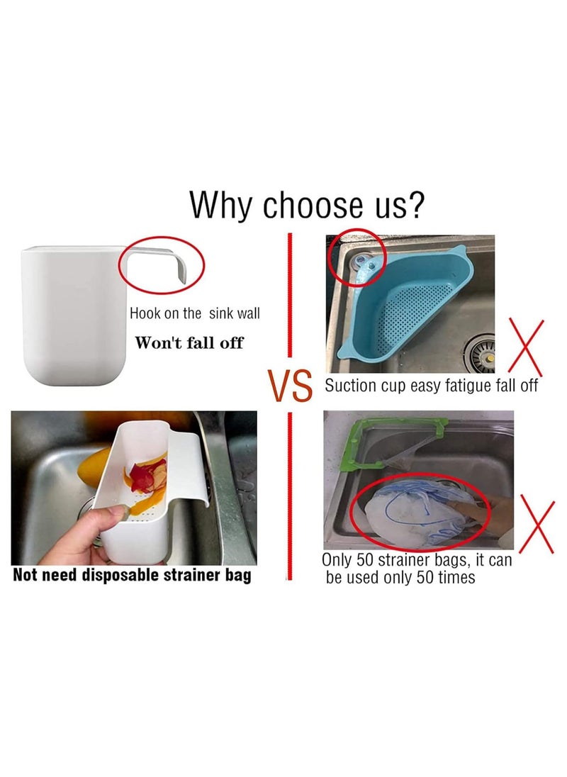 Festive Gallery Sink Drain Strainer Basket, Multifunction Kitchen Food Waste Leftovers Food Catcher Garbage Corner Sink Strainer, Multifunctional Drain Shelf for Food Catcher (WHITE)  - Image 4