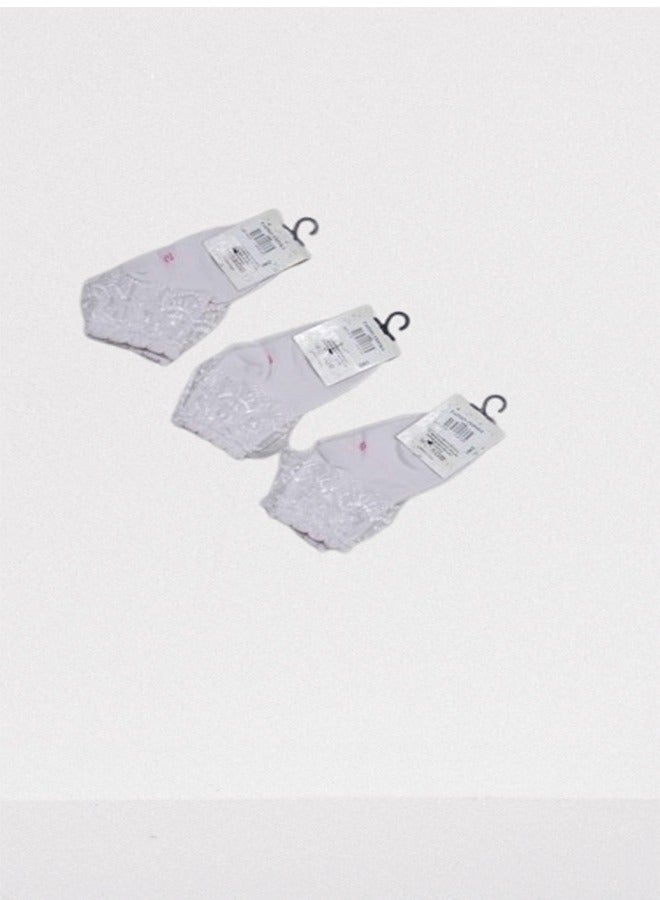 Set of 3 Girls White Lace Socks - Image 2
