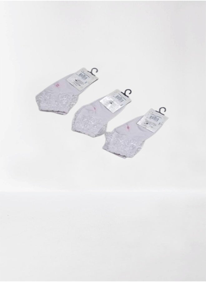 Generic Set of 3 Girls White Lace Socks  - Image 2