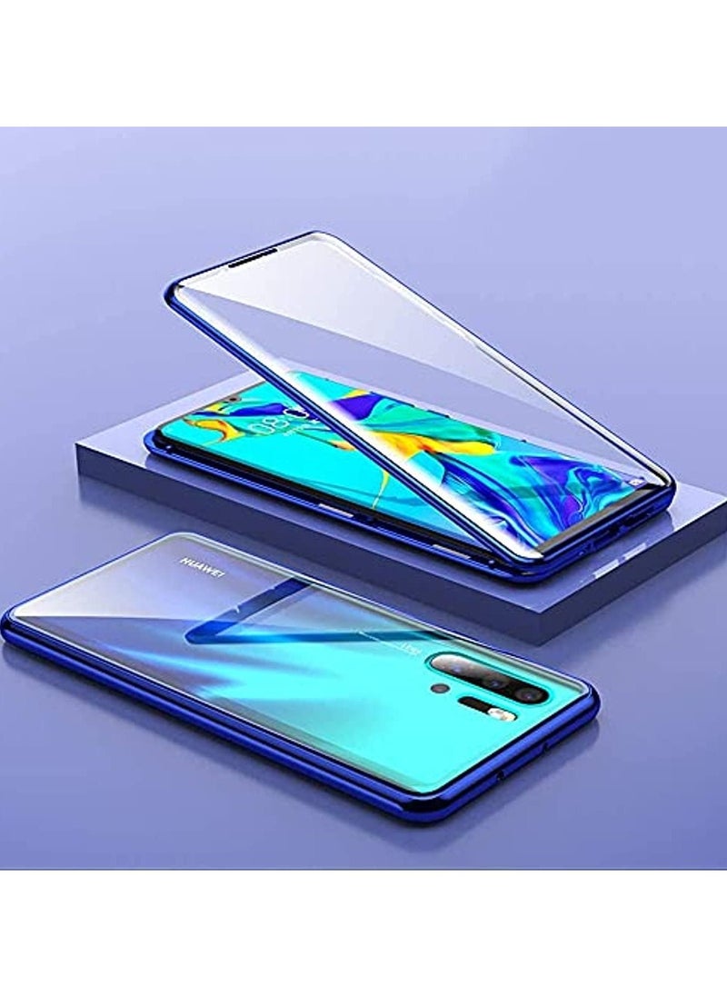 erorex - Case for Huawei P30 Pro, Magnetic Adsorption Metal Bumper Frame with Transparent 9H Tempered Glass Full Screen Front and Back Cover 360 Degrees Protection Ultra Slim Case Cover (P30 PRO SILVER) - Image 1
