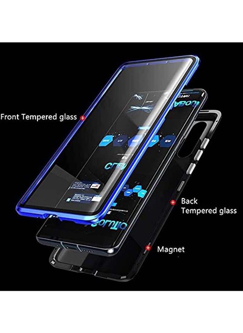 erorex - Case for Huawei P30 Pro, Magnetic Adsorption Metal Bumper Frame with Transparent 9H Tempered Glass Full Screen Front and Back Cover 360 Degrees Protection Ultra Slim Case Cover (P30 PRO SILVER) - Image 1