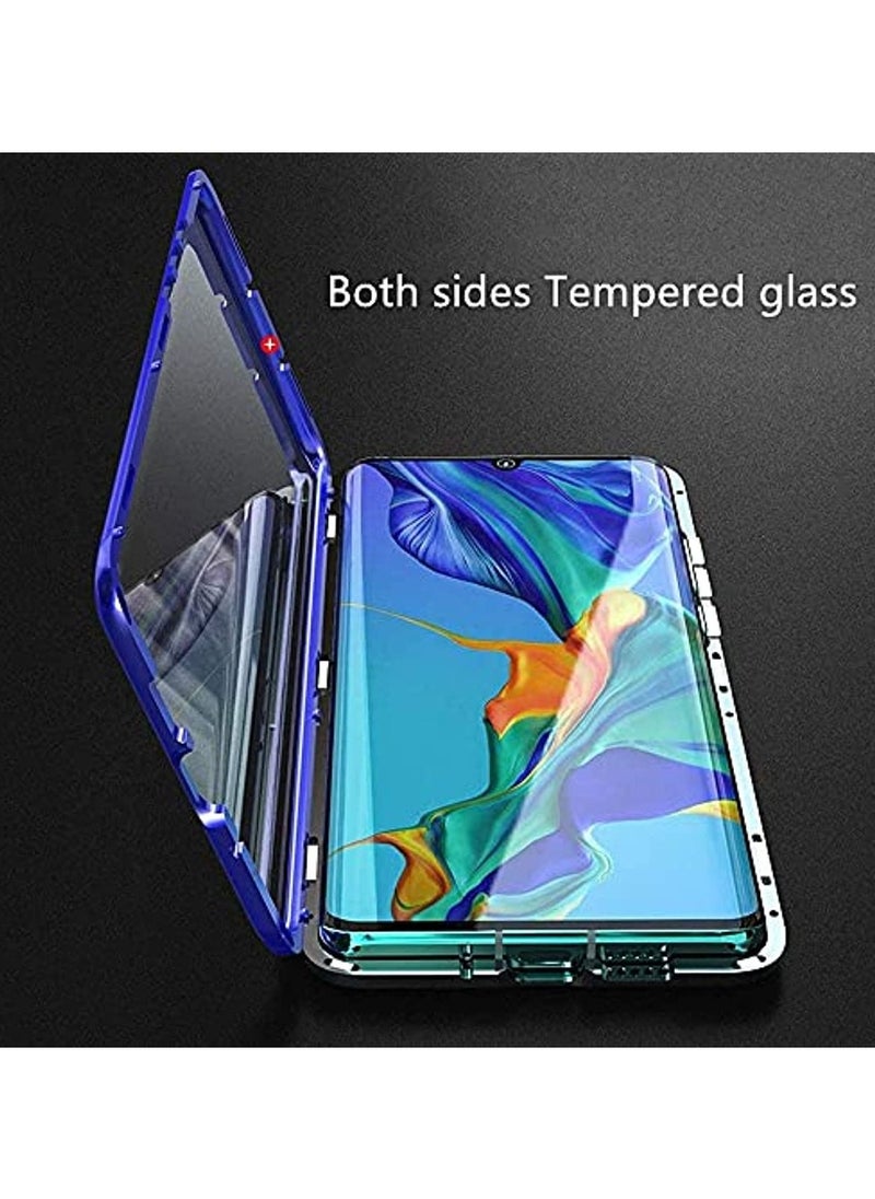 erorex - Case for Huawei P30 Pro, Magnetic Adsorption Metal Bumper Frame with Transparent 9H Tempered Glass Full Screen Front and Back Cover 360 Degrees Protection Ultra Slim Case Cover (P30 PRO SILVER) - Image 1