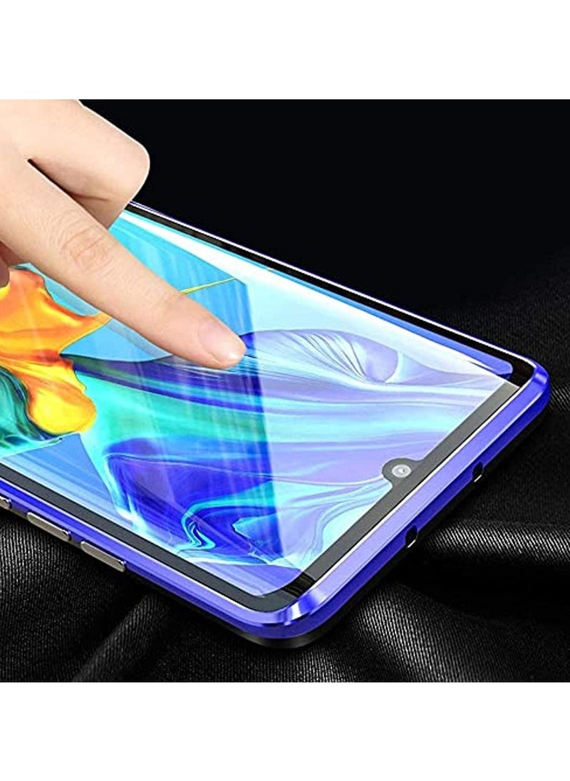 erorex - Case for Huawei P30 Pro, Magnetic Adsorption Metal Bumper Frame with Transparent 9H Tempered Glass Full Screen Front and Back Cover 360 Degrees Protection Ultra Slim Case Cover (P30 PRO SILVER) - Image 1