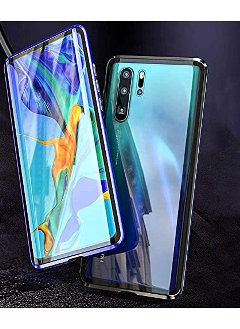 erorex - Case for Huawei P30 Pro, Magnetic Adsorption Metal Bumper Frame with Transparent 9H Tempered Glass Full Screen Front and Back Cover 360 Degrees Protection Ultra Slim Case Cover (P30 PRO SILVER) - Image 1