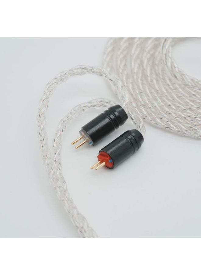 4 Core White Single Crystal Copper Silver Plated Upgrade Line With 0.78 2pin MMCX IE900 QDC Audio Distribution Line-Color:Mmcx Shure-Length:6.35mm