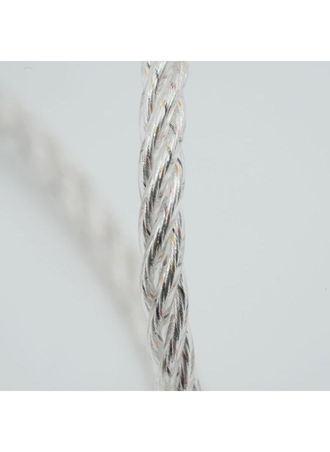 4 Core White Single Crystal Copper Silver Plated Upgrade Line With 0.78 2pin MMCX IE900 QDC Audio Distribution Line-Color:Mmcx Shure-Length:6.35mm
