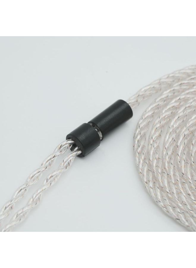 4 Core White Single Crystal Copper Silver Plated Upgrade Line With 0.78 2pin MMCX IE900 QDC Audio Distribution Line-Color:Mmcx Shure-Length:6.35mm