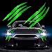 HungMieh 2PCS Claw Mark Car Decak Car Headlight Decal158 Inch Monster Claw Scratch Stripe Stickers for Dodge ChallengerCharger Gloss Chrome Green - Image 2