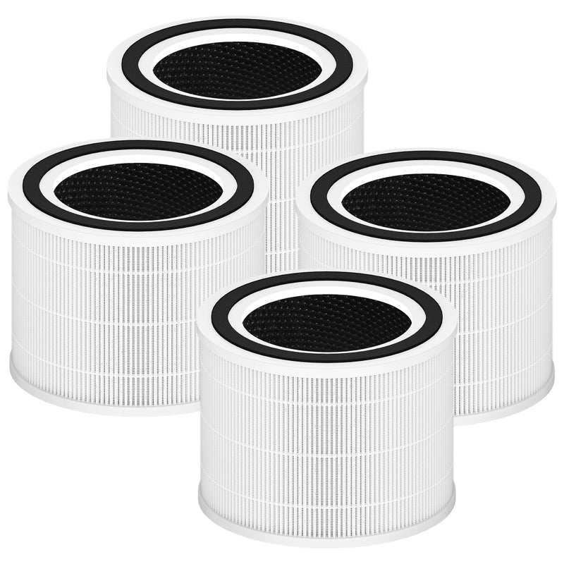 فلتر استبدال Core 300 لجهاز تنقية الهواء LEVOIT Core 300 و Core 300S و Core 300P فلتر H13 True HEPA استبدال 3 في 1 مقارنة بالجزء Core 300RF عبوة 4 بيضاء